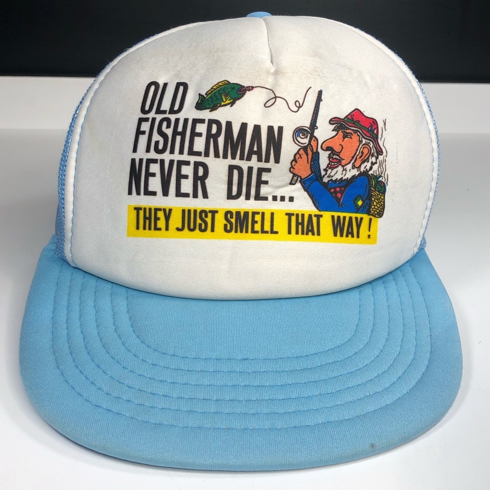 Vintage SnapBack Trucker Style Hat ‘Old Fisherman’